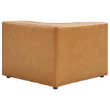 Pike 7-Piece Vegan Leather Sectional Sofa in Tan