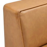 Pike 7-Piece Vegan Leather Sectional Sofa in Tan