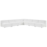Pike 7-Piece Vegan Leather Sectional Sofa in White