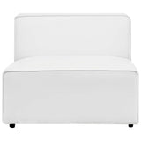 Pike 7-Piece Vegan Leather Sectional Sofa in White
