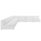 Pike 7-Piece Vegan Leather Sectional Sofa in White
