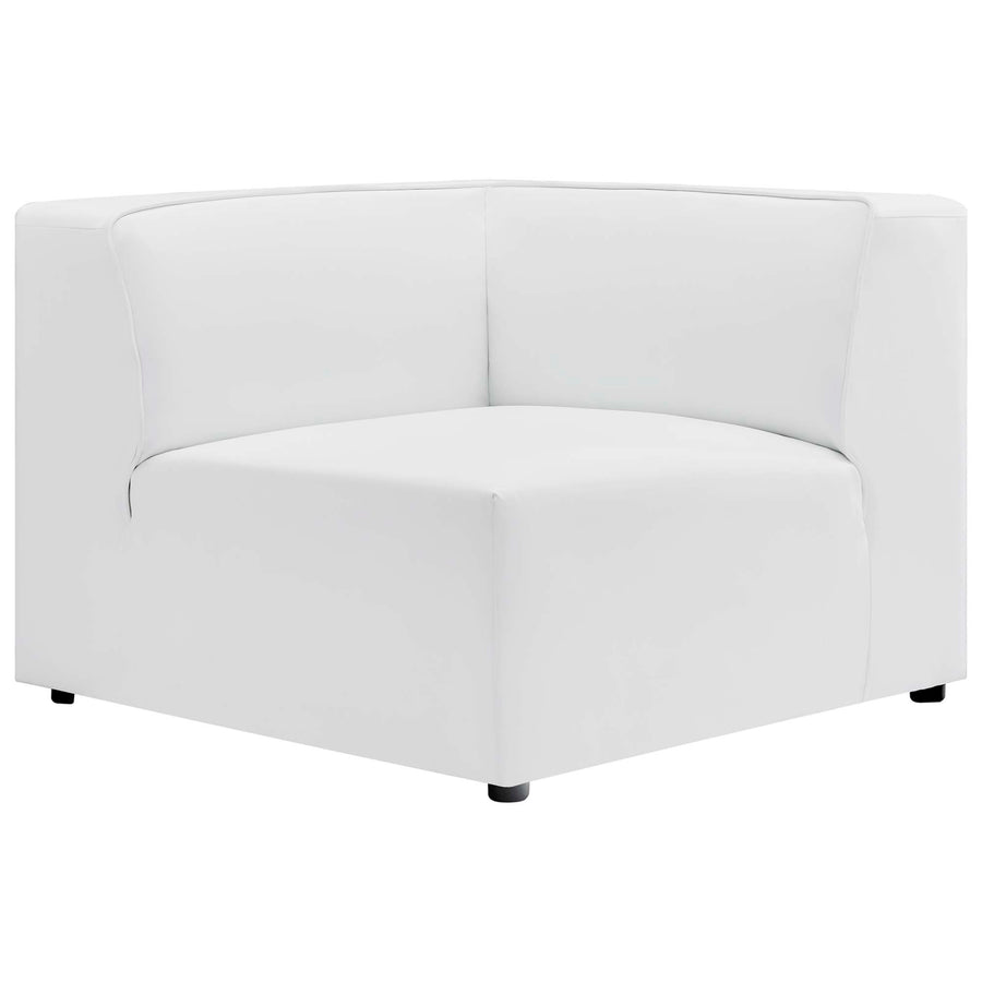 Pike 7-Piece Vegan Leather Sectional Sofa in White