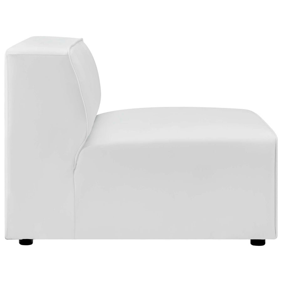 Pike 7-Piece Vegan Leather Sectional Sofa in White