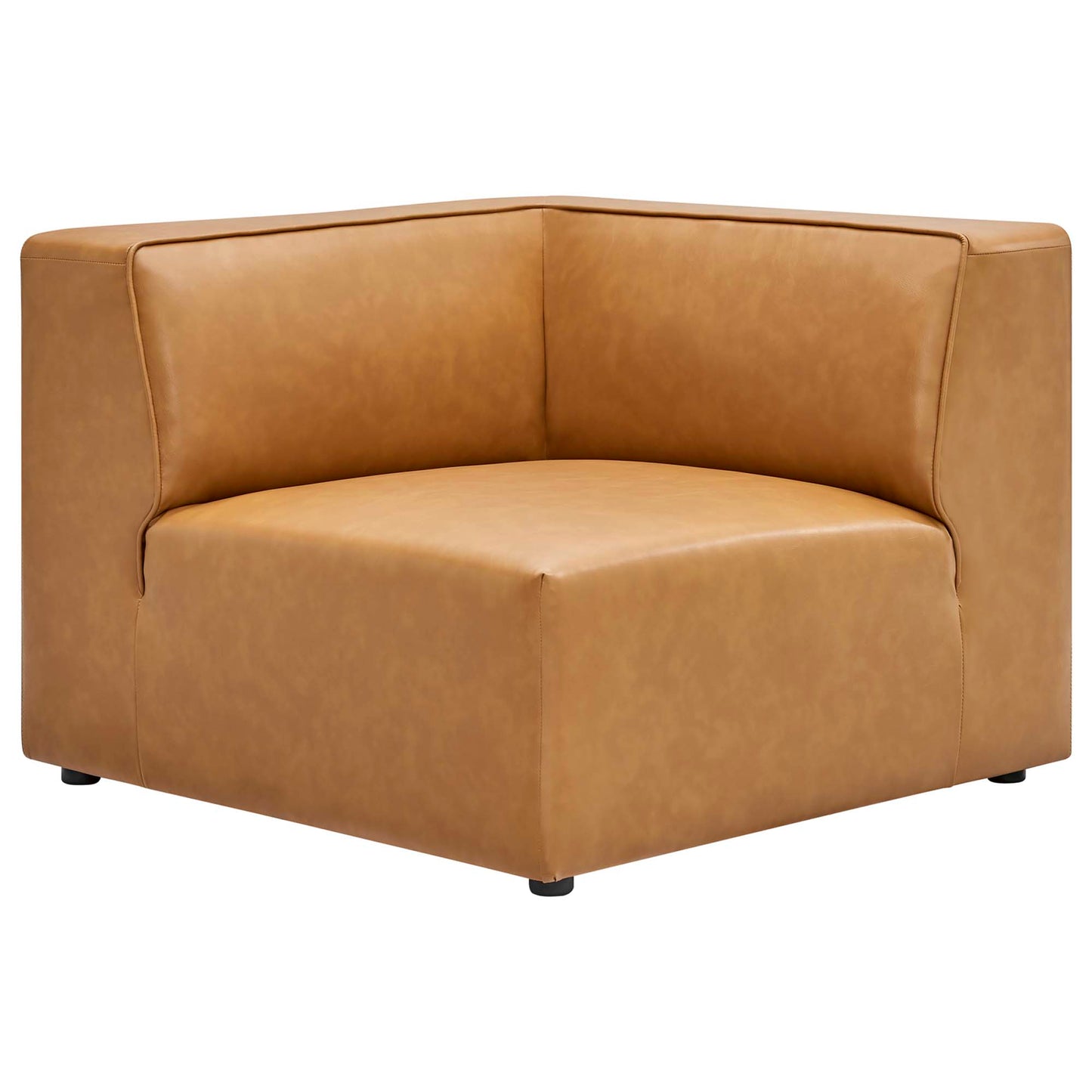 Pike 7-Piece Vegan Leather Sectional Sofa in Tan