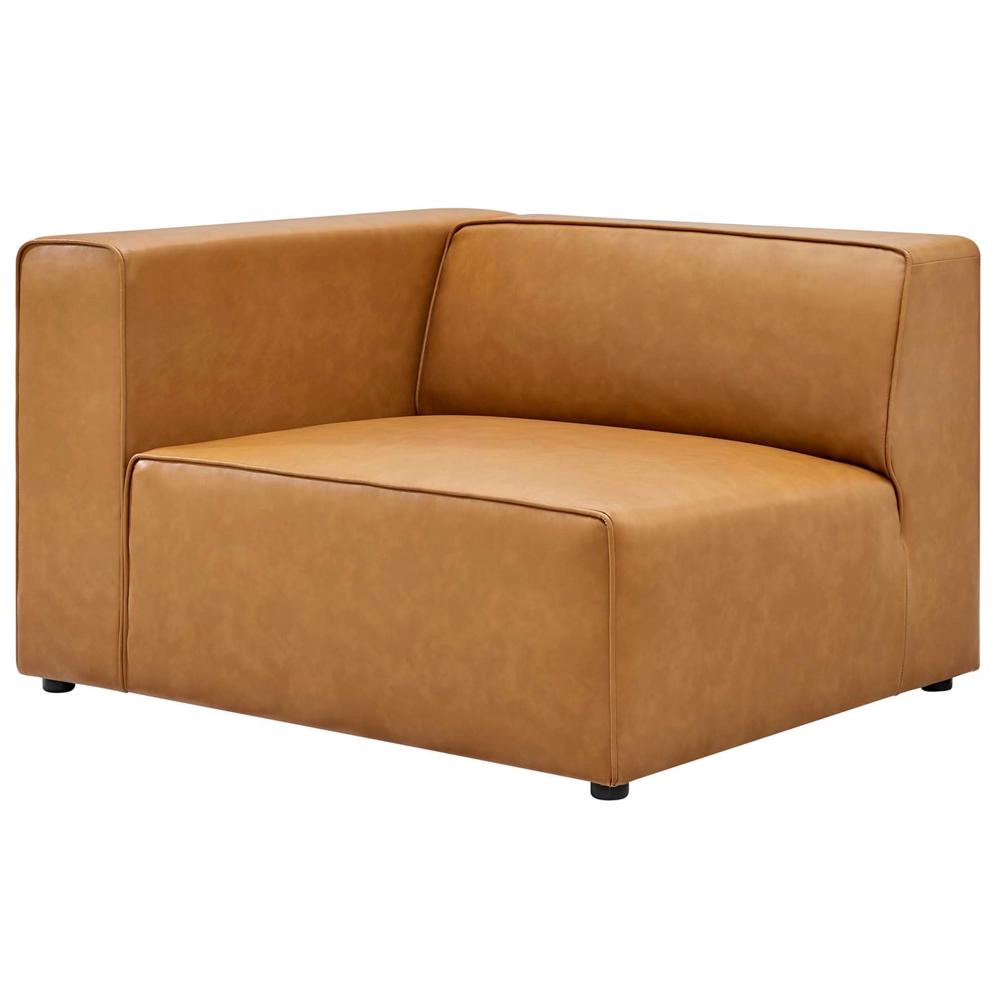 Pike 7-Piece Vegan Leather Sectional Sofa in Tan