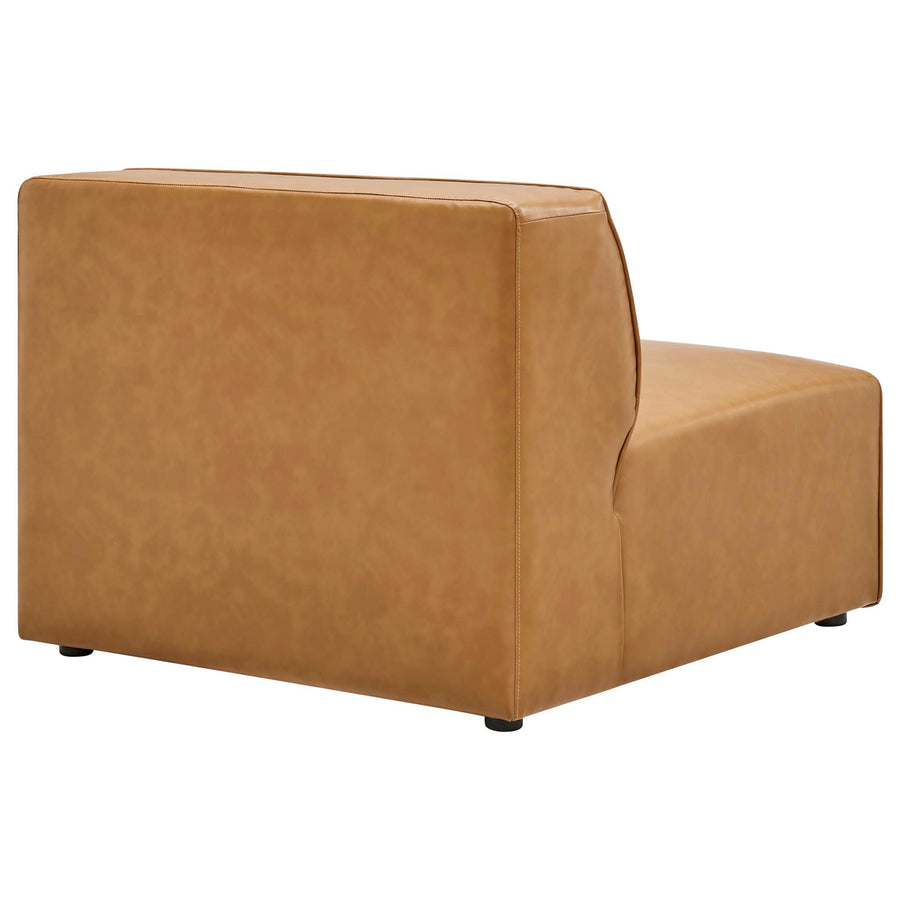 Pike 7-Piece Vegan Leather Sectional Sofa in Tan