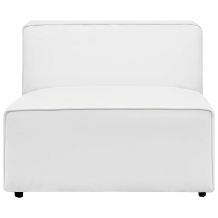 Mingle 7-Piece Vegan Leather Sectional Sofa in White