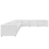 Pike 7-Piece Vegan Leather Sectional Sofa in White