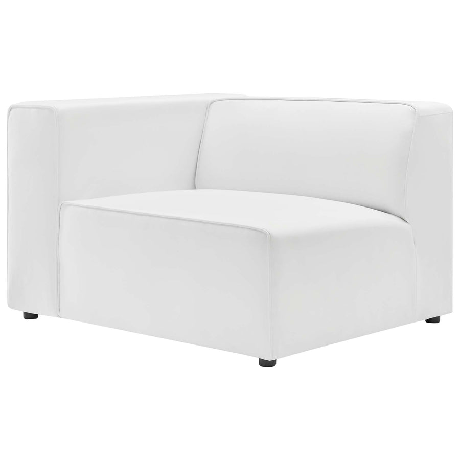Pike 7-Piece Vegan Leather Sectional Sofa in White