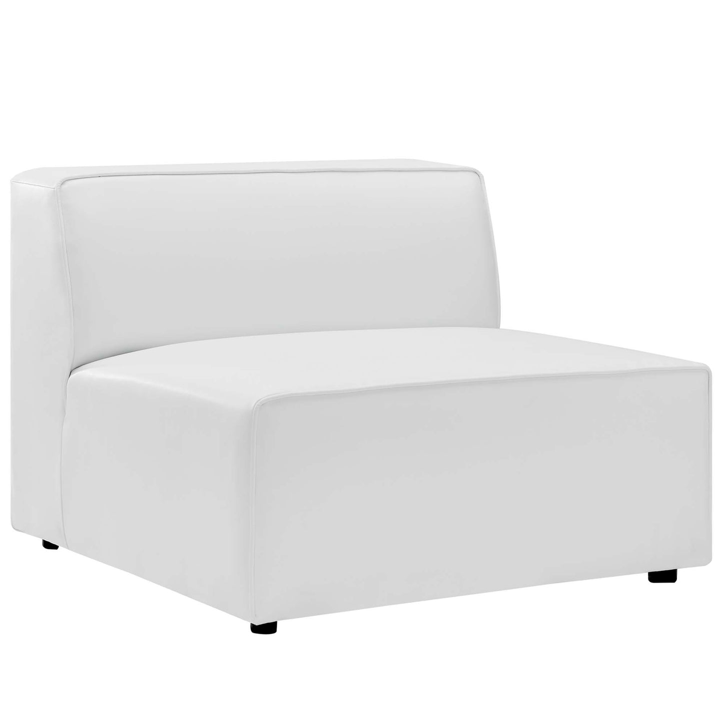 Pike 7-Piece Vegan Leather Sectional Sofa in White