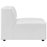 Pike 7-Piece Vegan Leather Sectional Sofa in White