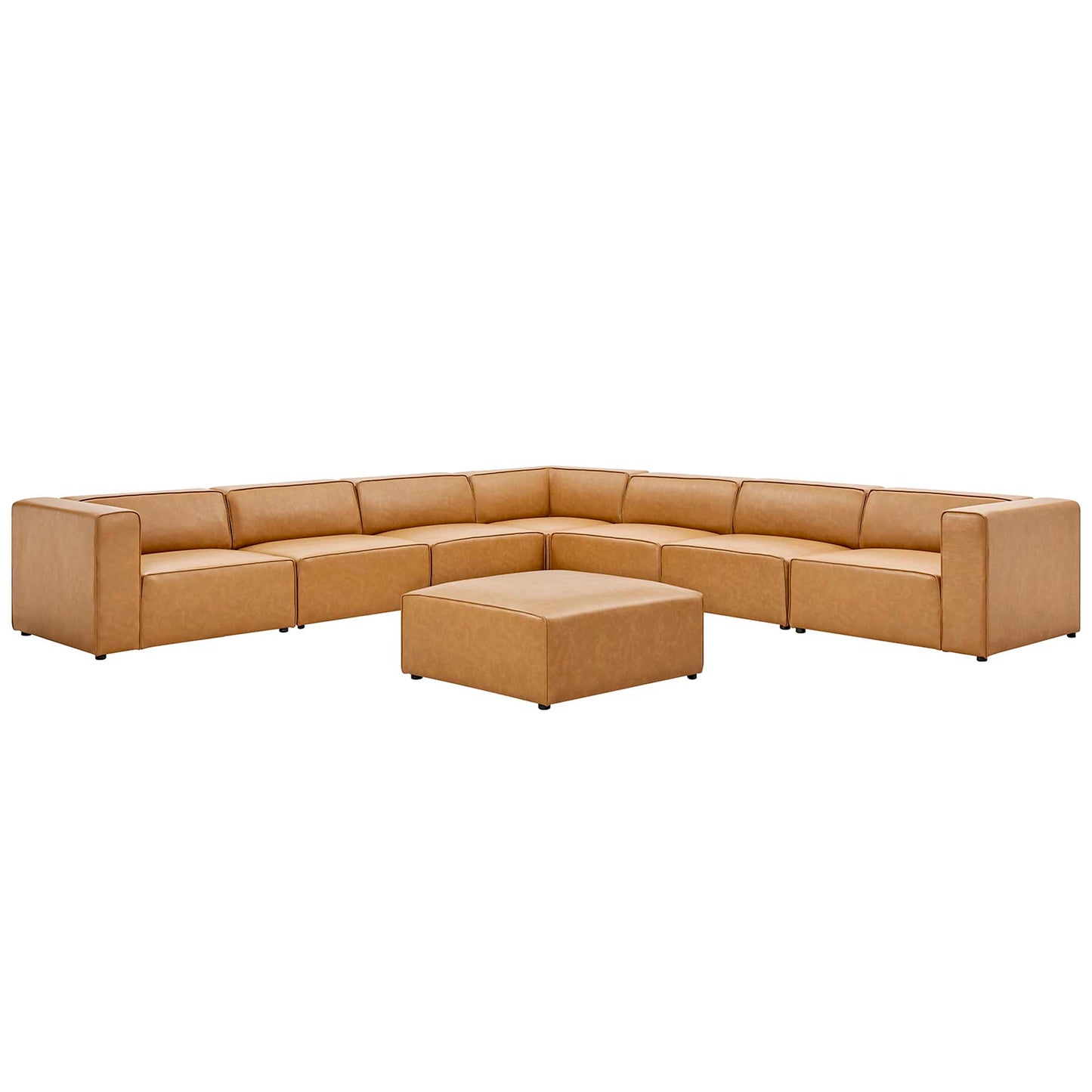 Mingle 8-Piece Vegan Leather Sectional Sofa Set by Furniture for America