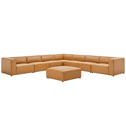 Mingle 8-Piece Vegan Leather Sectional Sofa Set by Furniture for America