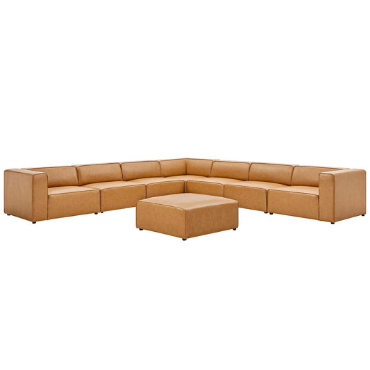 Mingle 8-Piece Vegan Leather Sectional Sofa Set by Furniture for America