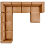 Pike 8-Piece Vegan Leather Sectional Sofa Set in Tan