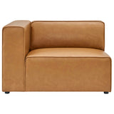 Pike 8-Piece Vegan Leather Sectional Sofa Set in Tan