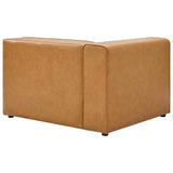 Pike 8-Piece Vegan Leather Sectional Sofa Set in Tan