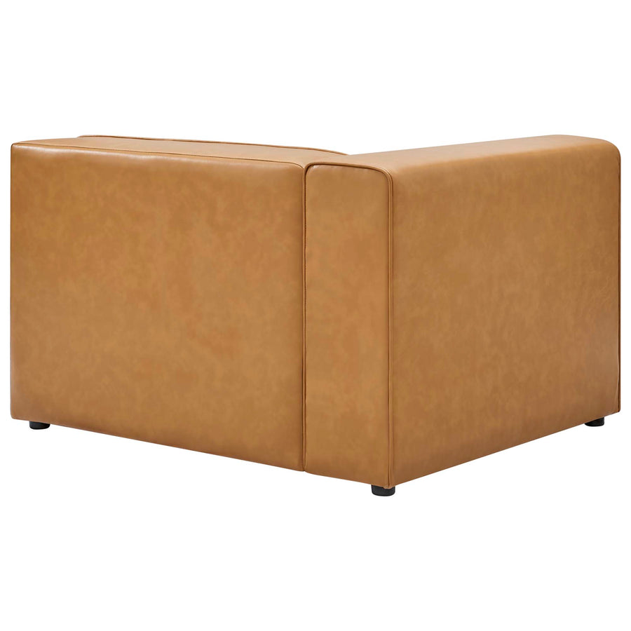 Pike 8-Piece Vegan Leather Sectional Sofa Set in Tan