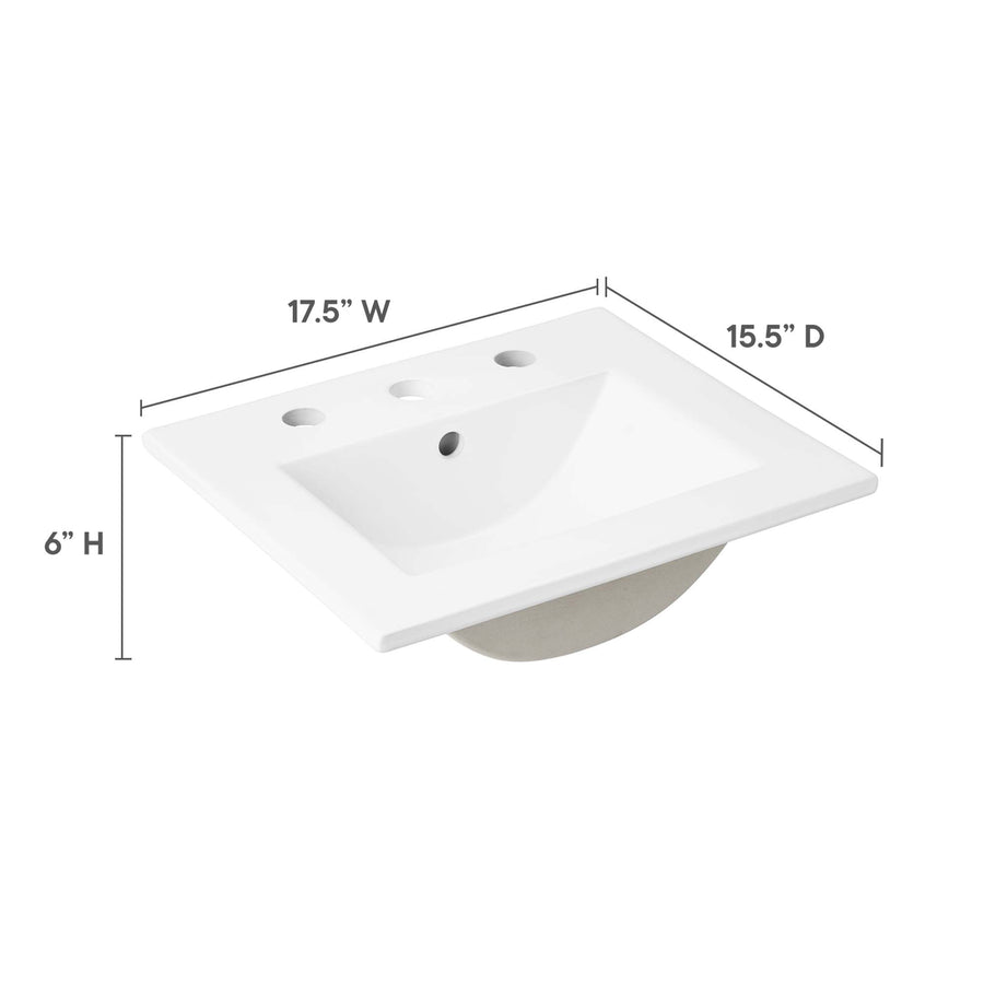 Calla 18" Bathroom Sink in White