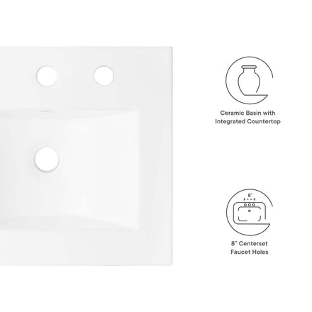 Cayman 18" Bathroom Sink in White