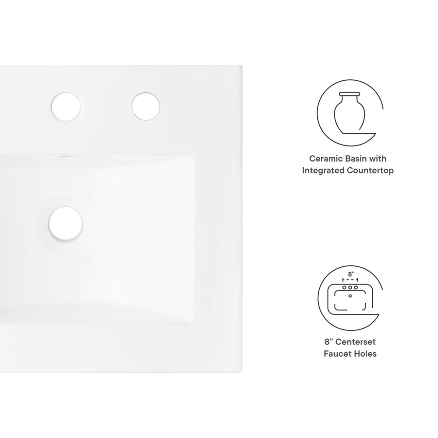 Calla 18" Bathroom Sink in White