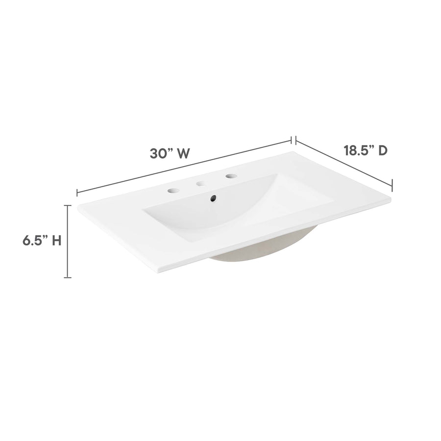 Calla 30" Bathroom Sink in White