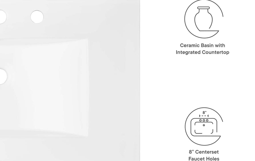 Calla 30" Bathroom Sink in White