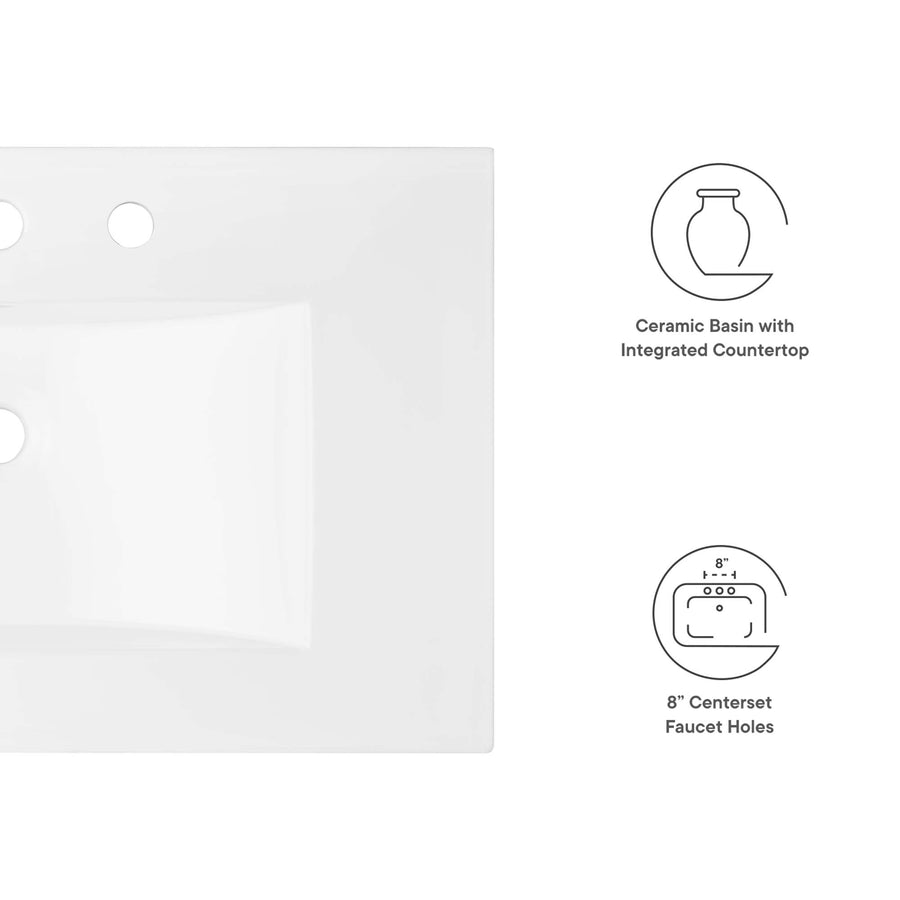 Calla 30" Bathroom Sink in White