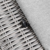 Harlow Outdoor Patio Wicker Rattan Ottoman in Light Gray Gray