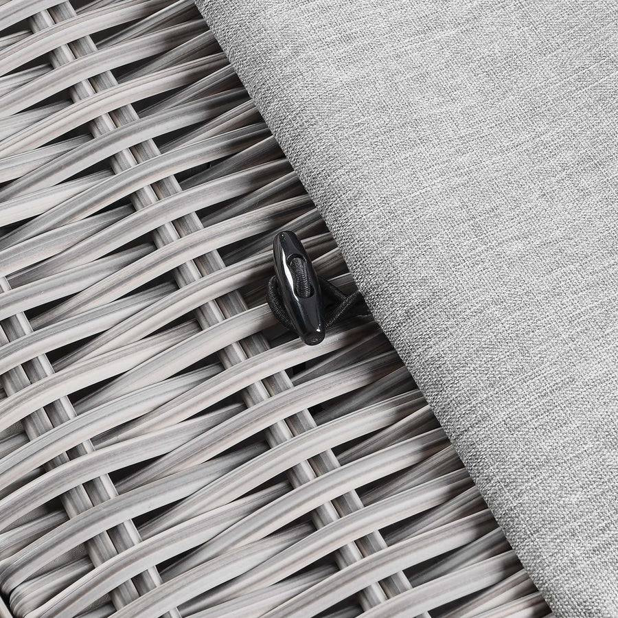 Harlow Outdoor Patio Wicker Rattan Ottoman in Light Gray Gray