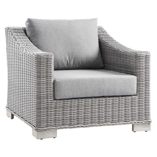 Conway Outdoor Patio Wicker Rattan Armchair by Furniture For America