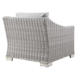 Harlow Outdoor Patio Wicker Rattan Armchair in Light Gray Gray