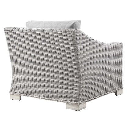 Conway Outdoor Patio Wicker Rattan Armchair by Furniture For America