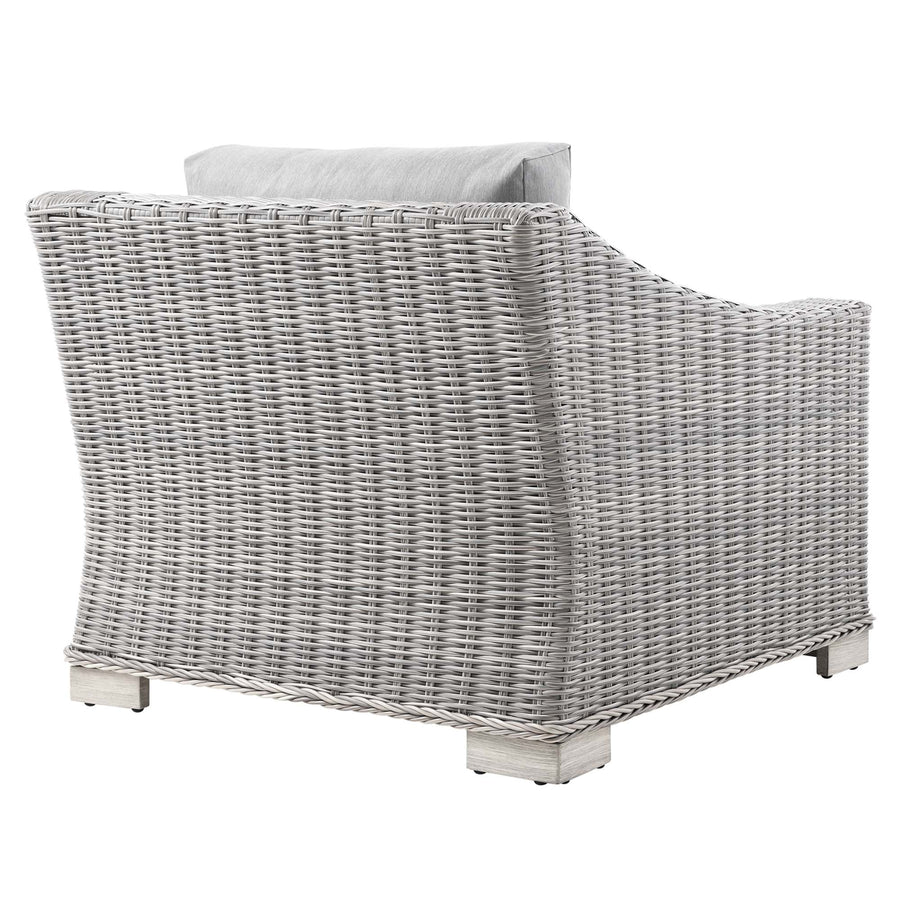 Harlow Outdoor Patio Wicker Rattan Armchair in Light Gray Gray