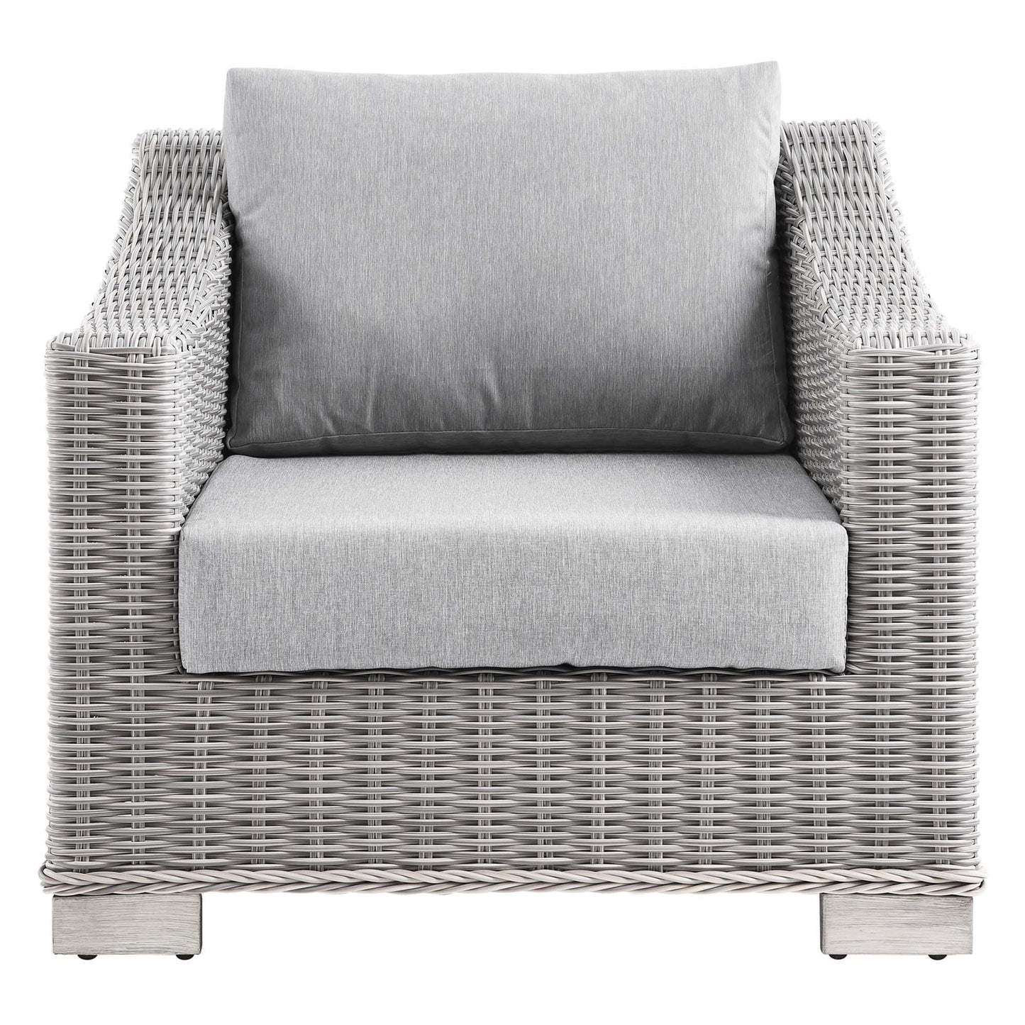 Conway Outdoor Patio Wicker Rattan Armchair by Furniture For America