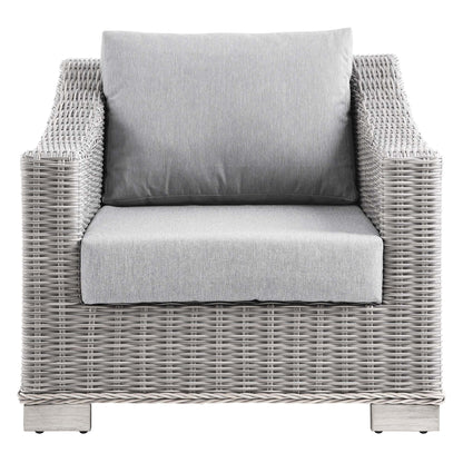 Conway Outdoor Patio Wicker Rattan Armchair by Furniture For America