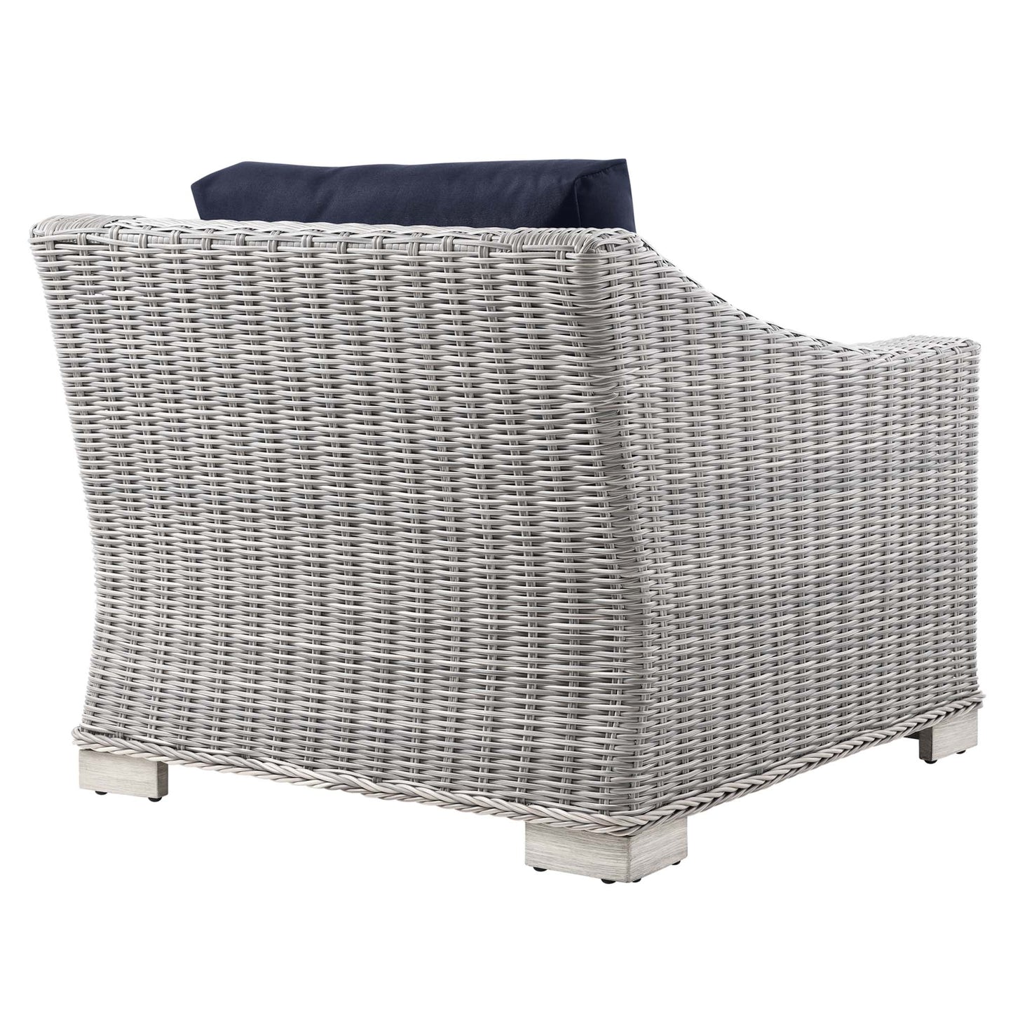 Conway Outdoor Patio Wicker Rattan Armchair by Furniture For America