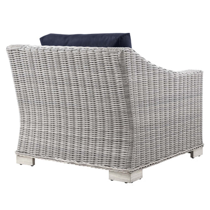 Conway Outdoor Patio Wicker Rattan Armchair by Furniture For America
