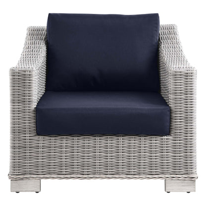 Conway Outdoor Patio Wicker Rattan Armchair by Furniture For America