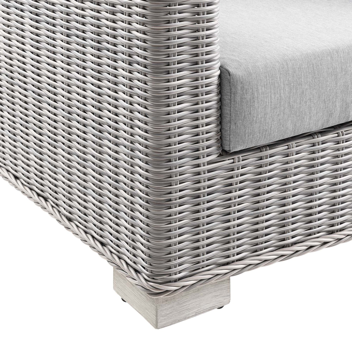 Conway Outdoor Patio Wicker Rattan Loveseat by Furniture for America