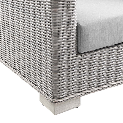 Conway Outdoor Patio Wicker Rattan Loveseat by Furniture for America