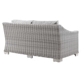 Harlow Outdoor Patio Wicker Rattan Loveseat in Light Gray Gray