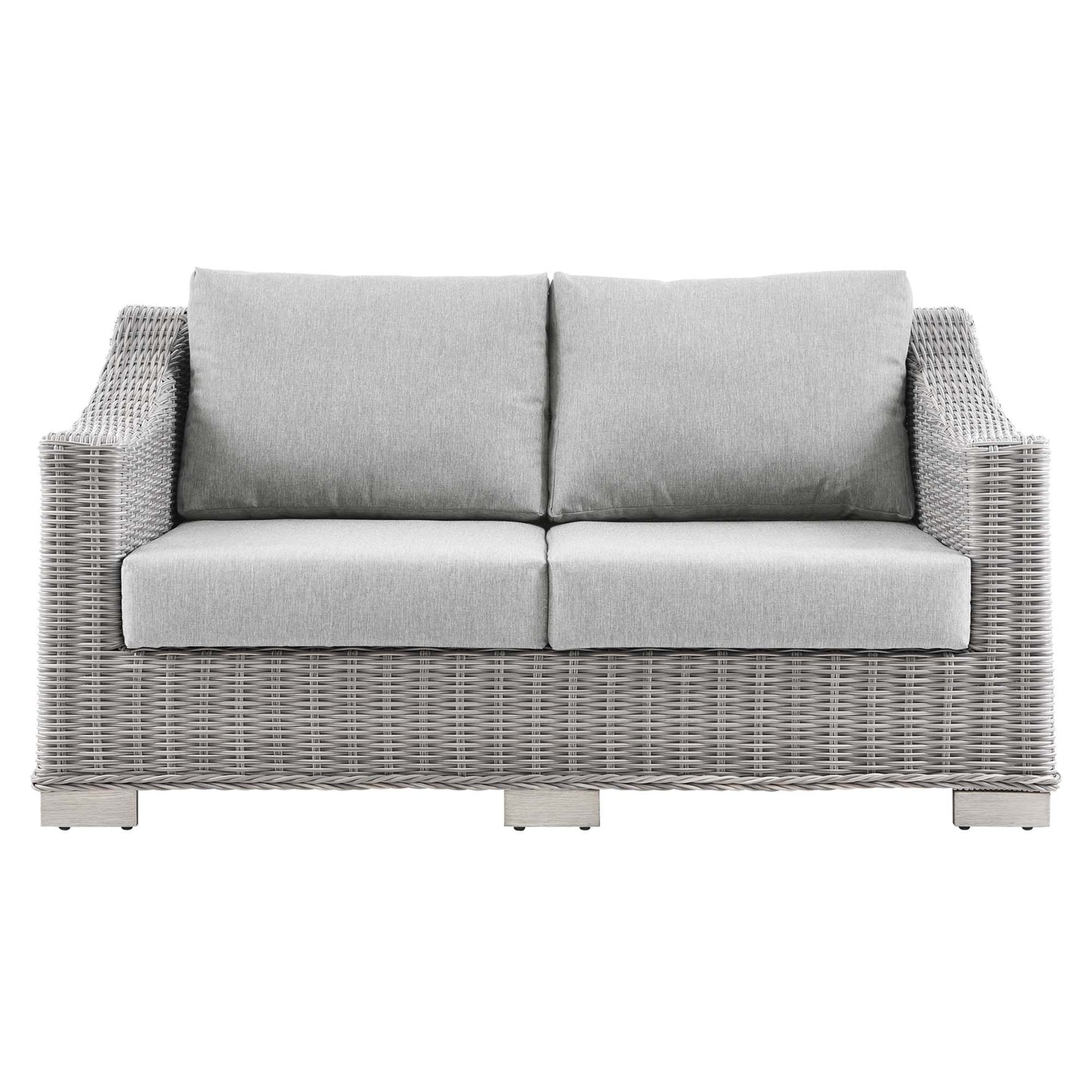 Conway Outdoor Patio Wicker Rattan Loveseat by Furniture for America