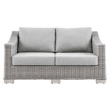 Harlow Outdoor Patio Wicker Rattan Loveseat in Light Gray Gray