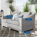 Harlow Outdoor Patio Wicker Rattan Loveseat in Light Gray Gray