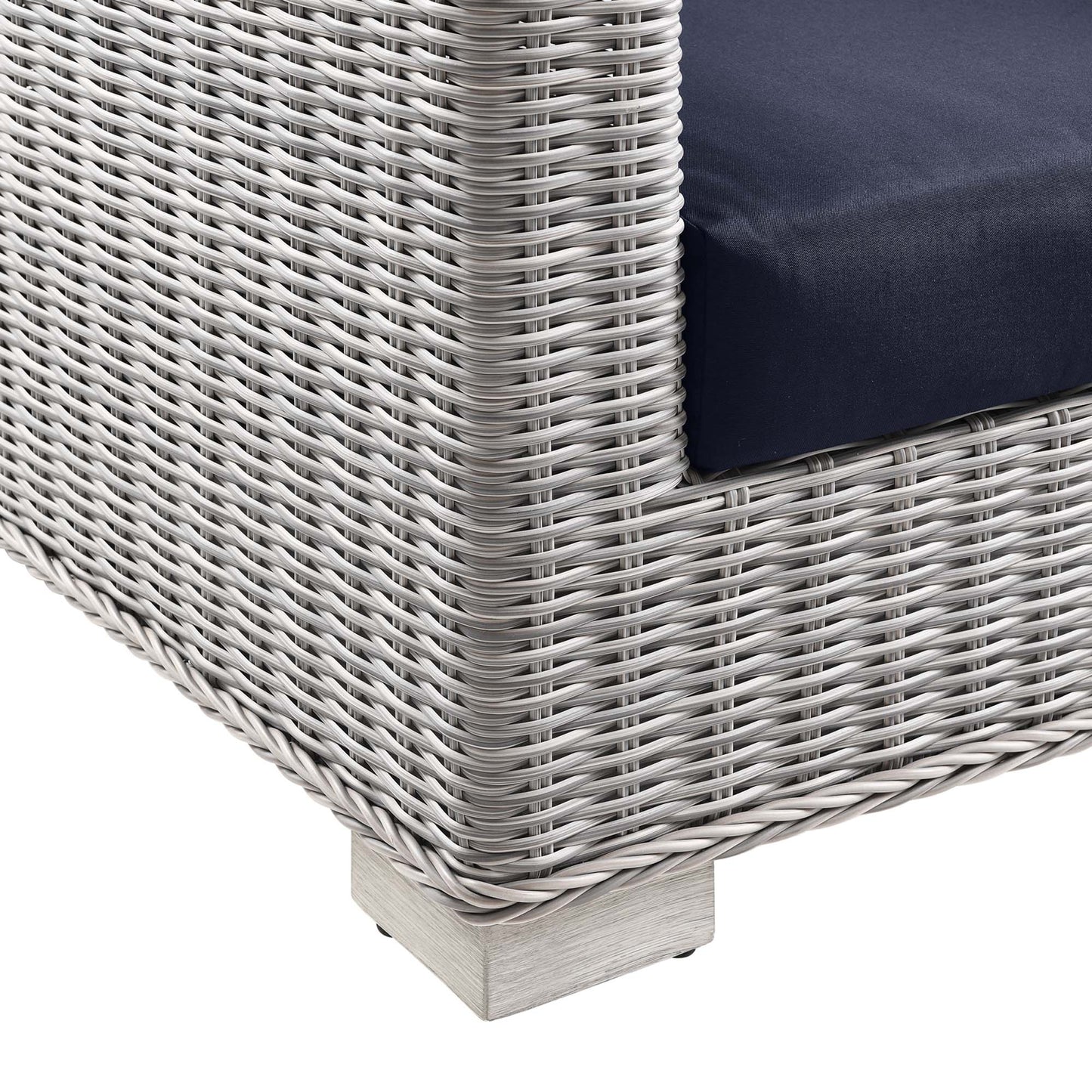 Conway Outdoor Patio Wicker Rattan Loveseat by Furniture for America