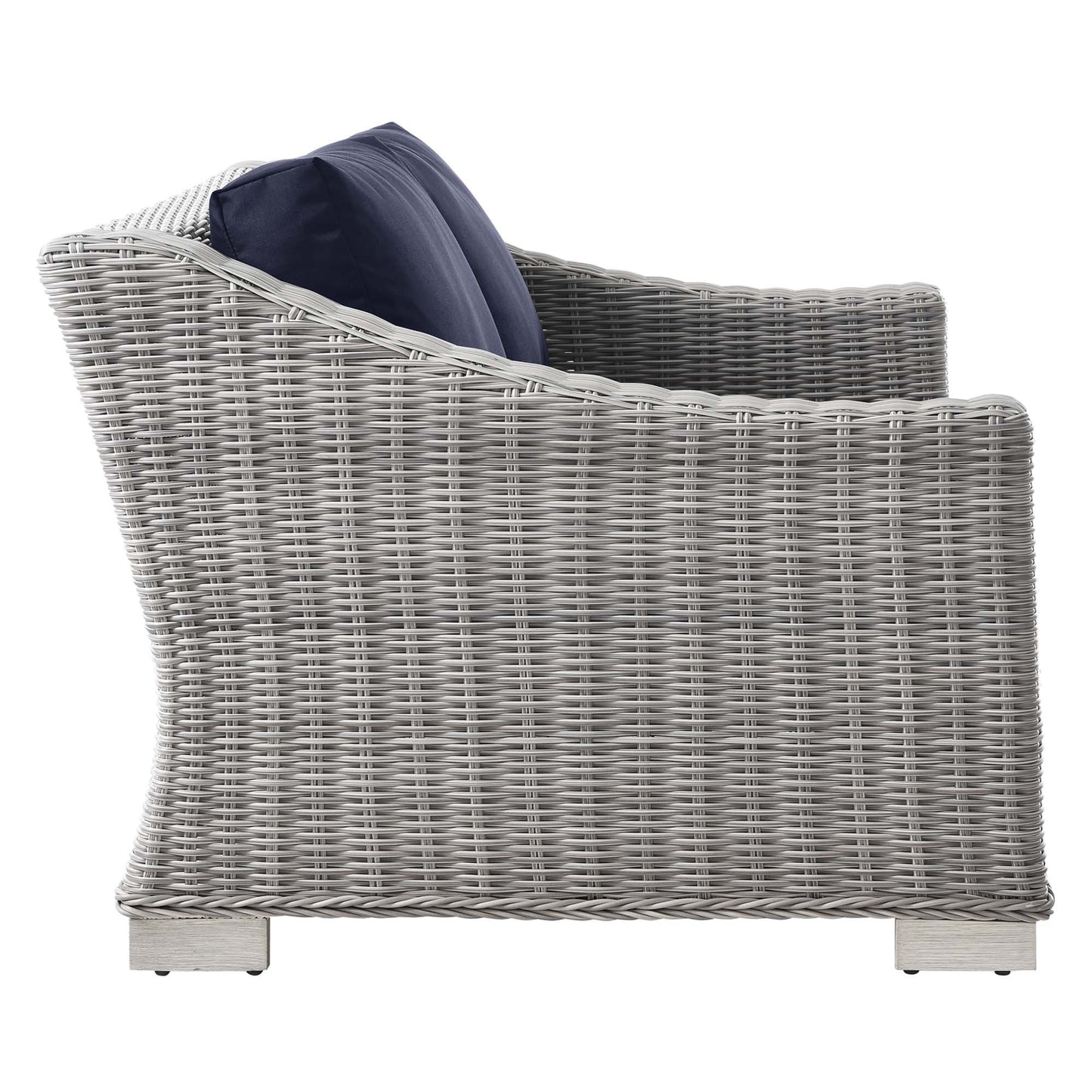 Conway Outdoor Patio Wicker Rattan Loveseat by Furniture for America