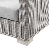 Harlow Outdoor Patio Wicker Rattan Sofa in Light Gray Gray