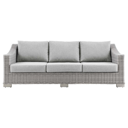 Conway Outdoor Patio Wicker Rattan Sofa by Furniture For America