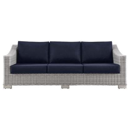 Conway Outdoor Patio Wicker Rattan Sofa by Furniture For America